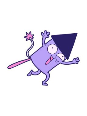 Çizgi film havai fişek animasyonunun dönen hareketi