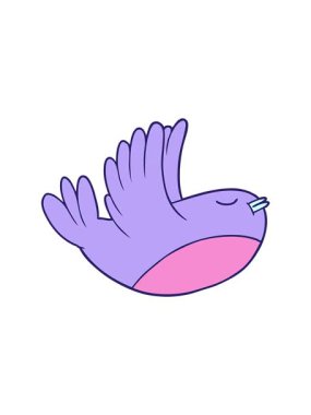 Dikkat çekici çizgi film uçan Robin animasyonu