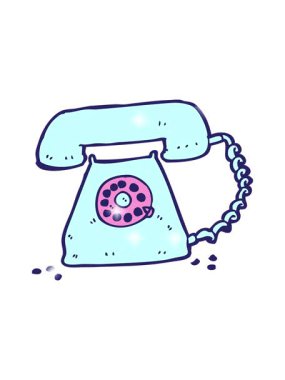 Çizgi film retro telefonunun ışıltı etkisi