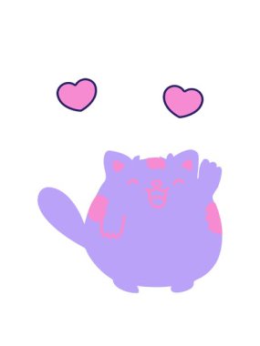 dönen kalpler, sallanan kedi çizgi filmlerinin animasyonları.