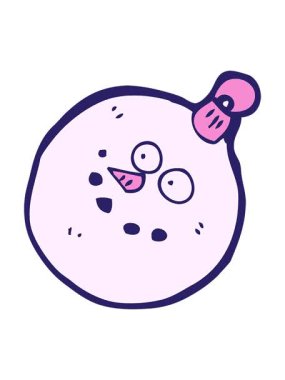 Çizgi film kardan adam yüzünün hareketli animasyonu