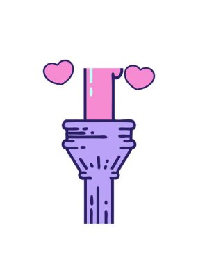 Bir şamdanın sembolik dövmesinin dönen kalp animasyonu.