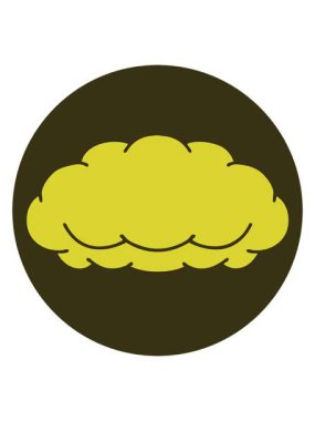 Gri bir bulutun ikonik dövme biçiminin renk canlandırması