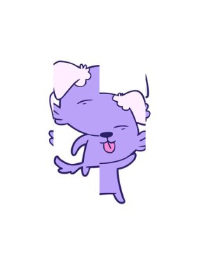 Dilini dışarı çıkaran çizgi film köpeğinin hareketli animasyonu