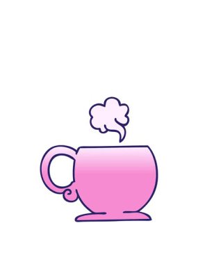 Değişken gölgeli çizgi film sıcak içeceğinin hareketli animasyonu