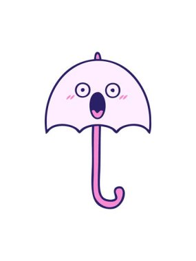 Bir şemsiye karikatürünün hareketli animasyonu