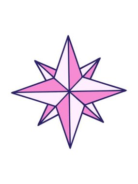 Bir yıldızın neon ikonik dövme şeklindeki görüntüsünü salla