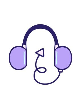 Eski kulaklıkların sevimli çizgi filmlerinin hareketli animasyonları