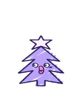 Noel ağacı tebeşir tasarımının hareketli animasyonu