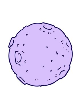 Çizgi film Ay illüstrasyonunun neon ışık efektleri