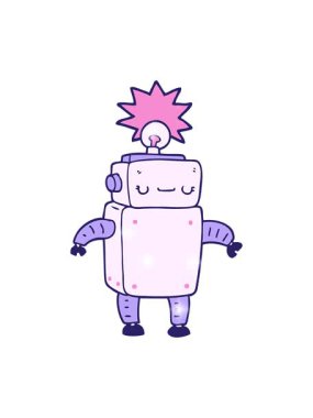 Çizgi film robotunun ışıltı efekti