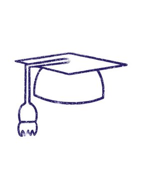 Mezuniyet Kapağı Kömür Çiziminin simli etkisi