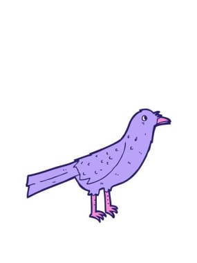 Tatlı çizgi film karakteri kuşunun animasyonunu genişletiyorum.