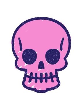 Ürkütücü Kafatası Tebeşiri Çiziminin hareketli animasyonu