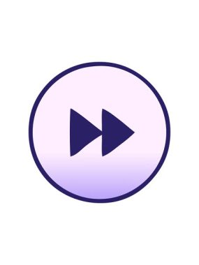 Hızlı ileri sarma düğmesinin gölgelendirilmiş gradyan çizgi filminin basınçlı canlandırması