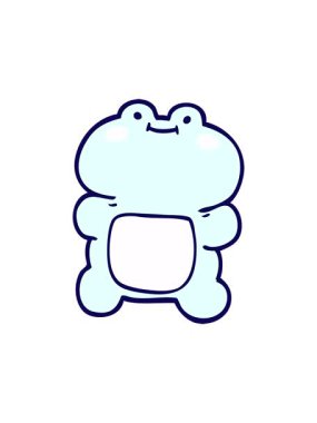 Komik kurbağa çizgi filminin neon ışık efektleri