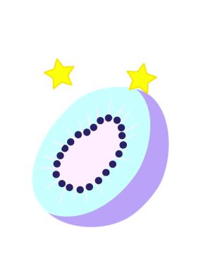 dönen yıldızlar Kivi meyvesinin animasyonu