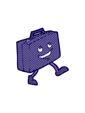 Çizgi film çantasının neon ışık efekti animasyonu