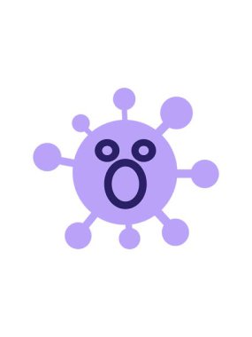 Şok olmuş virüs ikonunun dikkat çekici animasyonu