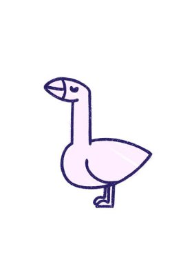 Kaz karakterinin göz kırpan radyal çizgileri