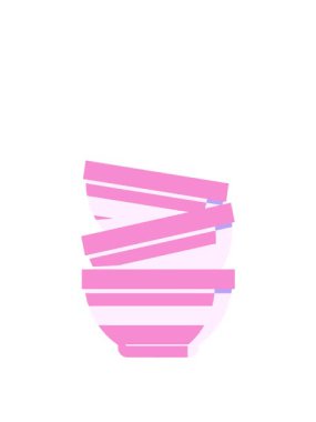 Bir yığın kasenin düz renk çiziminin animasyonunu genişletiyorum