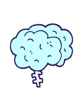 Çizgi film karikatür beyninin efekt animasyonunu renklendir