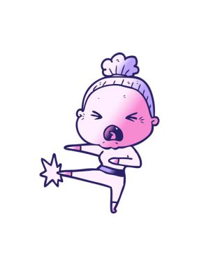 Kızgın yaşlı kadının parlak ışık efekti