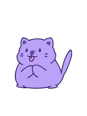 Yanıp sönen radyal çizgiler Sevimli küçük bir kedinin çizgi film animasyonu