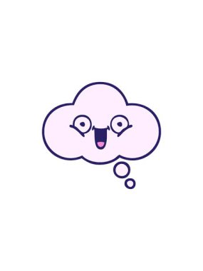 Sevimli bir düşünce baloncuğunun radyoaktif parlak animasyonu