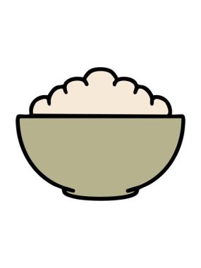 Sıcak pirincin basit bir kasede hareketsiz durması ve durması