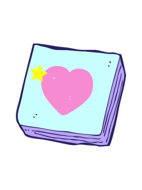 Parlayan yıldızlar çizgi film aşk kalp not defterinin animasyonunu etkiler.