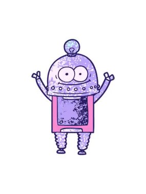 Ampullü mutlu robotun titreyen hareketi