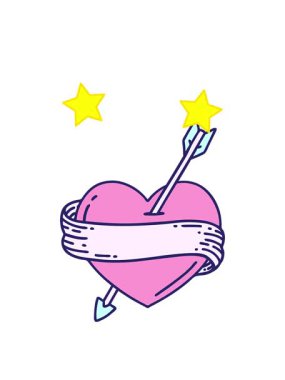 dönen yıldızlar kalp ve bayrağın animasyonu