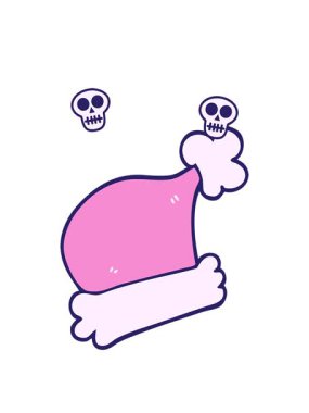 Karikatür karalamalarının kafatası animasyonları Noel şapkaları