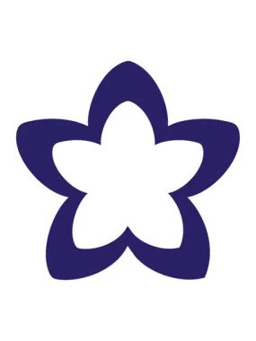 Geleneksel Japon çiçeklerinin tek bir çiçek dizaynının pixelize etkisi