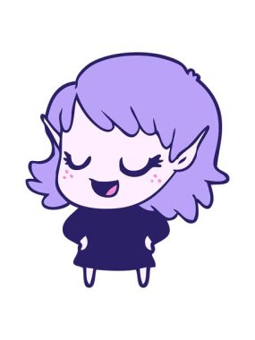 Mutlu elf kız tasarımının ışıltılı ışık efekti animasyonu