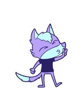 Fox çizgi film karakteri illüstrasyonunun titrek hareket animasyonu