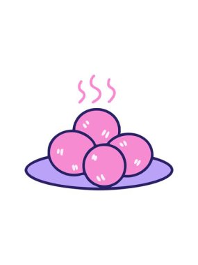 Sıcak Brezilya kızarmış Bolinho 'nun çizgi filmdeki hareketli animasyonu