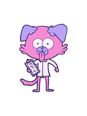 Dilini dışarı çıkarmış çizgi film köpeğinin hareketli animasyonu.