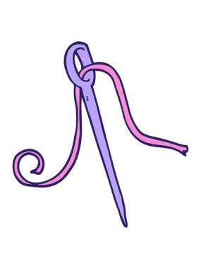 Çizgi film karalama iğnesi ve ipliğin canlandırma efekti