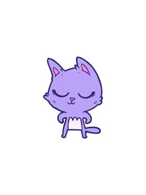 Sakin çizgi film kedisinin gösterişli satış animasyonu