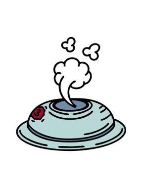 Buharı tüten Japon yemeklerinin hareketli animasyonu.