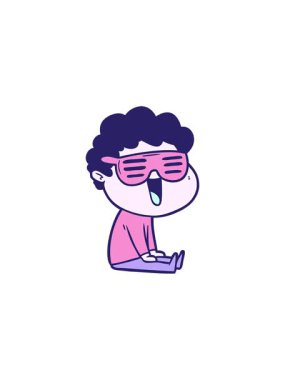 Gülen çizgi film adamının yıldız patlaması etkisi animasyonu