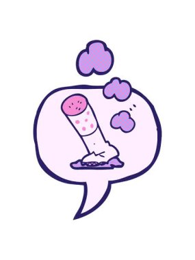 freehand çizilmiş çizgi roman konuşma balonu çizgi film sigara animasyonunun efekti