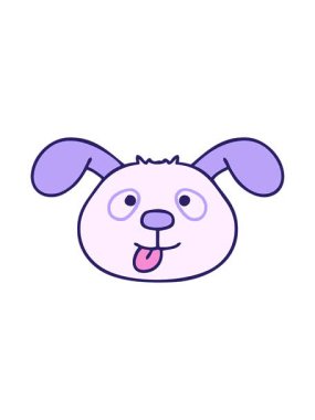 Garip bir karikatür köpek suratının hareketli animasyonu