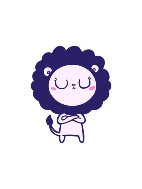 Çizgi film aslanının hareketli animasyonu