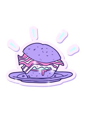 Çizgi filmdeki pastırmalı sandviçin sim etkisi.