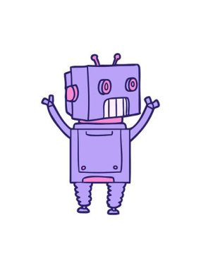 bir robot karikatürün hareketli animasyonu