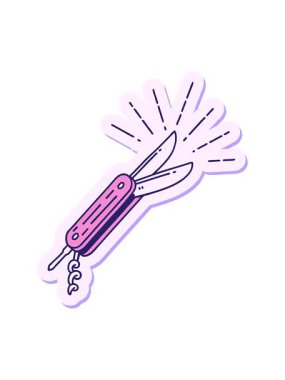 Dövme stili katlama bıçağının dönen hareketli animasyonu