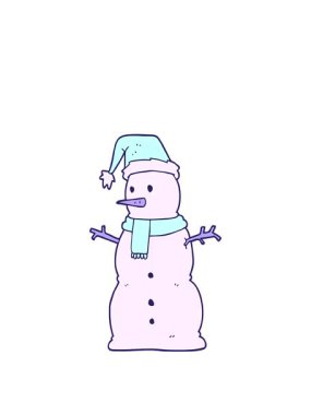 Kardan adamın düz renk çiziminin animasyonunu genişletiyor